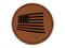 USA United States of America Flag Fun Round Iron-On Engraved Faux Leather Patch Applique - 2.5"